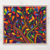 Herfst regenboogbomen Paarse najaarse Thanksgiving Bier Etiket (Enkel label)