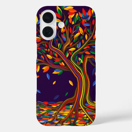 Herfst regenboogbomen Paarse najaarse Thanksgiving Case-Mate iPhone Case (Achterkant)