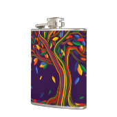 Herfst regenboogbomen Paarse najaarse Thanksgiving Heupfles (Links)