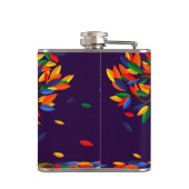 Herfst regenboogbomen Paarse najaarse Thanksgiving Heupfles (Achterkant)