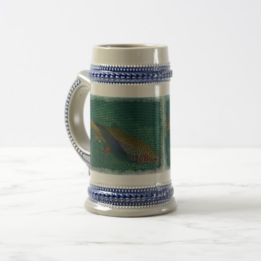 Herfst regenboogforel bierpul (Voorkant links)