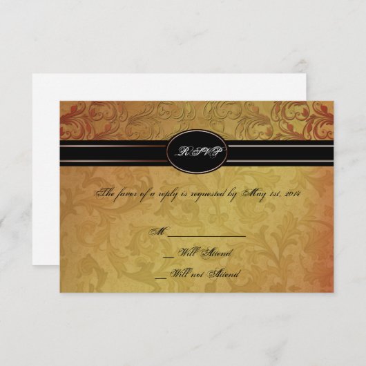 Herfst Regency Wedding Response Card RSVP Kaartje (Voorkant / Achterkant)