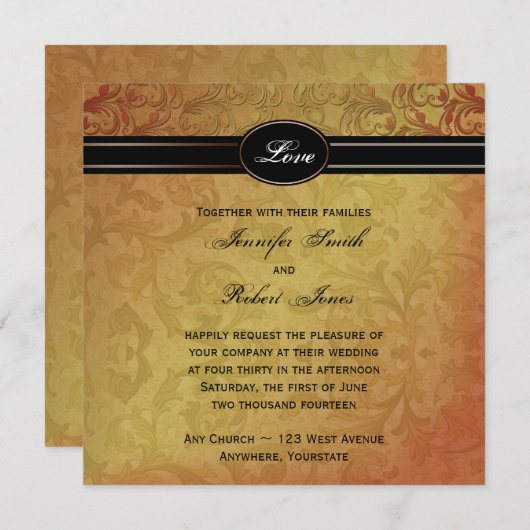 Herfst Regency Wedding Uitnodiging (Voorkant / Achterkant)