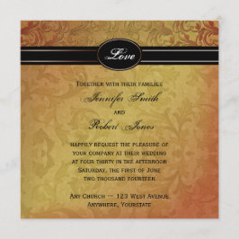 Herfst Regency Wedding Uitnodiging