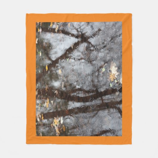 Herfst regendruppels in vijver fleece deken (Voorkant)