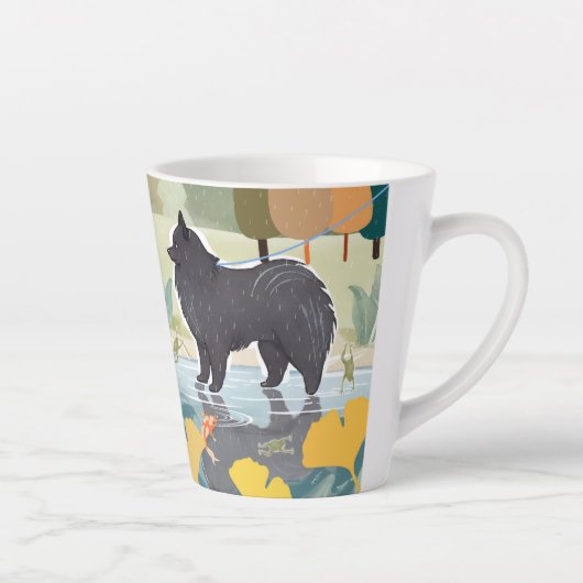 HERFST REGENWOUD laphund hond Latte Mok (Rechts)