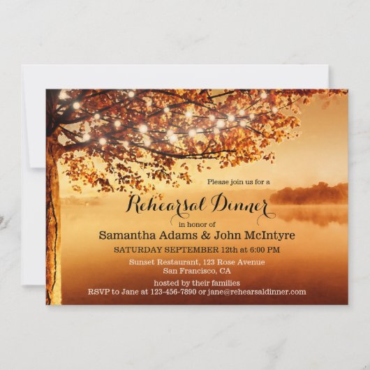 Herfst Rehearsal diner Kaart (Voorkant)