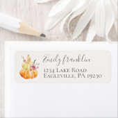 Herfst Retouradreslabels, Little Pumpkin-labels Etiket (Insitu)