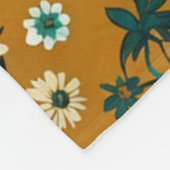 Herfst Retro Boho Mosterd Bloemen Patroon Fleece Deken (Hoek)