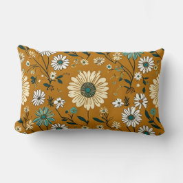 Herfst Retro Boho Mosterd Bloemen Patroon Kussen