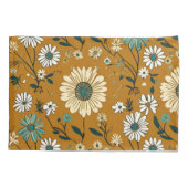 Herfst Retro Boho Mosterd Bloemen Patroon Kussensloop (Achterkant)