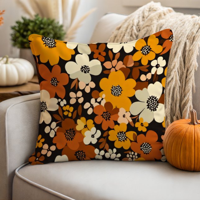Herfst Retro Floral Kussen (Creator heeft geüpload)