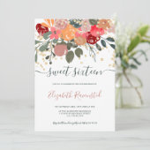 Herfst retro florale waterverf goud, zestien zoete kaart (Staand voorkant)