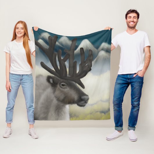 Herfst Reverie: Majestueuze rendieren Fleece Deken (In situ)