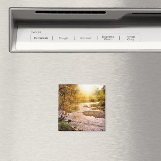 Herfst River 2" vierkante magneet (Insitu (Vaatwasser))