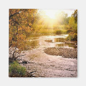 Herfst River 2" vierkante magneet (Voorkant)