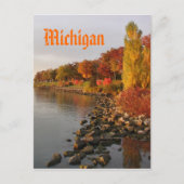 herfst River Bank, Michigan Briefkaart (Voorkant)