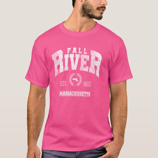 Herfst River MA Massachusetts  Throwback T-shirt (Voorkant)