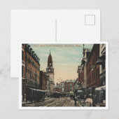 Herfst River MA, North Main St Uitzicht 1910 Briefkaart (Voorkant / Achterkant)