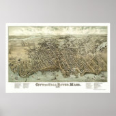 Herfst River, MA Panoramic Map - 1877 Poster (Voorkant)