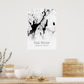 Herfst River Map - Massachusetts - Poster stadskaa (Keuken)