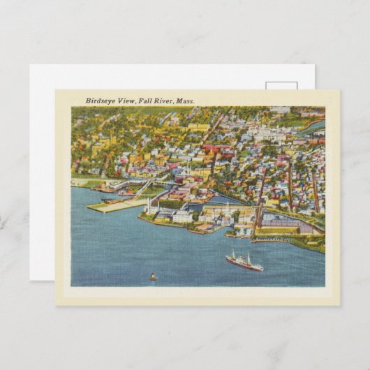 Herfst River Massachusetts vogeloog uitzicht Briefkaart (Voorkant / Achterkant)