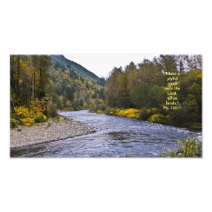 Herfst River Print met Scriptversie Foto Afdruk