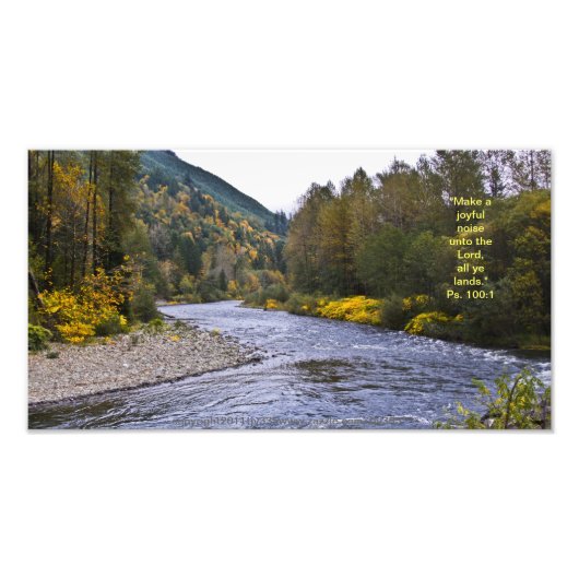 Herfst River Print met Scriptversie Foto Afdruk (Voorkant)