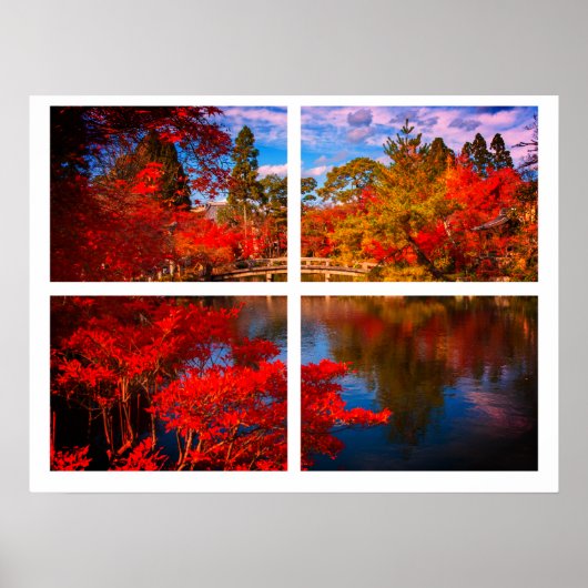 Herfst River Scene Print, (mat) Poster (Voorkant)