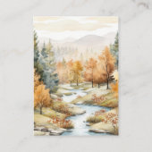 Herfst Rivier Bos Landschap Bruiloft Details Informatiekaartje (Achterkant)