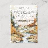 Herfst Rivier Bos Landschap Bruiloft Details Informatiekaartje (Voorkant)