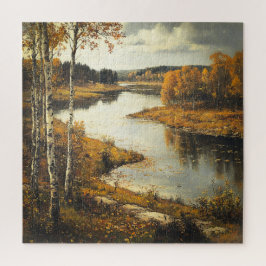 Herfst Rivier Landschap Legpuzzel
