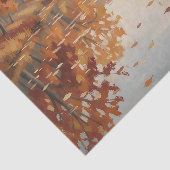 Herfst Rivier Reflectie Oranje Bomen Val Tissuepapier (Detail)