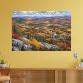 Herfst Rivier Vallei Landschapschildering Canvas Afdruk (Insitu (Woonkamer))