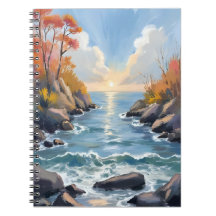 Herfst Rivier Zonlicht Herfst Landschap Aquarel