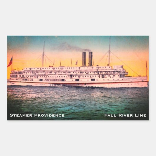 Herfst rivierlijn, steamship "Providence" Rechthoekige Sticker (Voorkant)