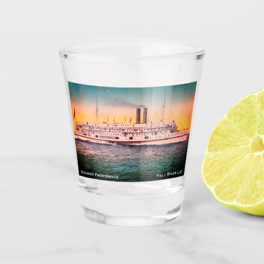 Herfst rivierlijn, steamship "Providence" Shot Glas (Voorkant)