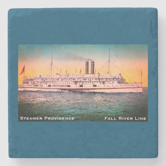 Herfst rivierlijn, steamship "Providence" Stenen Onderzetter (Voorkant)