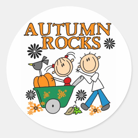 Herfst Rocks Ronde Sticker (Voorkant)
