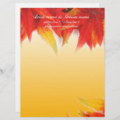 Herfst rode aple verlaat letterhead met namen briefhoofd ontwerp (Voorkant / Achterkant)