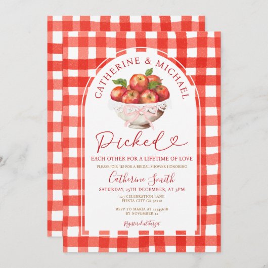 Herfst Rode Appel Vrijgezellenfeest plukte elkaar Kaart (Voorkant / Achterkant)