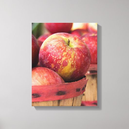 Herfst rode appels in mand canvas afdruk (Voorkant)