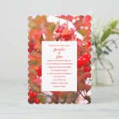 Herfst Rode bessen Fall verlaat Berry Cool Wedding Kaart (Staand voorkant)