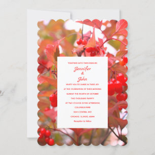 Herfst Rode bessen Fall verlaat Berry Cool Wedding Kaart