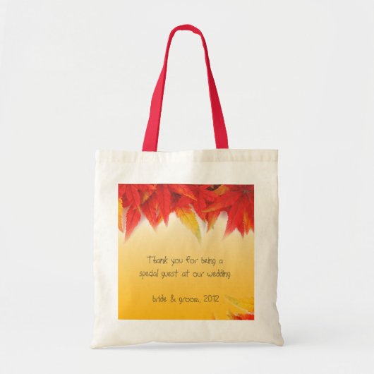 herfst rode bladeren dank je tas (Voorkant)
