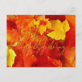 Herfst Rode Bladeren Gelukkig Thanksgiving Briefkaart (Voorkant)