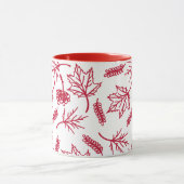 Herfst rode bladeren schetsen tweetonige Mokken (Midden)