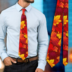 Herfst Rode Bladeren Thanksgiving Kraag Stropdas