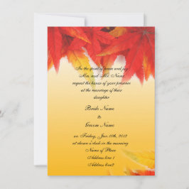 Herfst rode bladeren trouwuitnodiging kaart