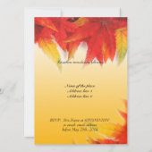 Herfst rode bladeren, uitnodiging voor het huwelij (Achterkant)